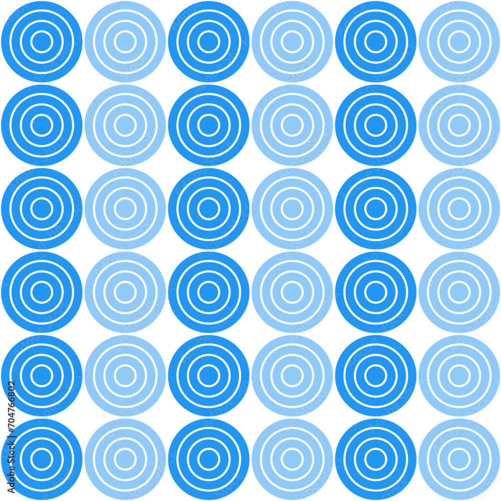 Blue circle pattern. Circle vector seamless pattern. Decorative element, wrapping paper, wall tiles, floor tiles, bathroom tiles.