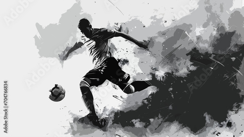 soccer football black and white abstract art