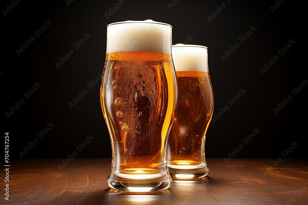 glass of beer on dark background glass of beer on dark background
