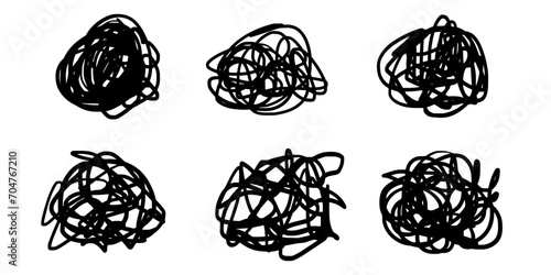 Set of hand drawn scribble sketch circle object. Tangled grungy round scribble. isolated on white background. doodle vector illustration