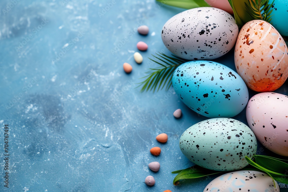 colorful easter background with copy space