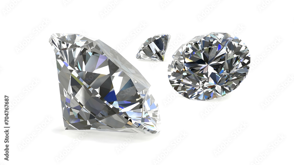 diamond on white background (high resolution 3D image) diamond on white background (high resolution 3D image)