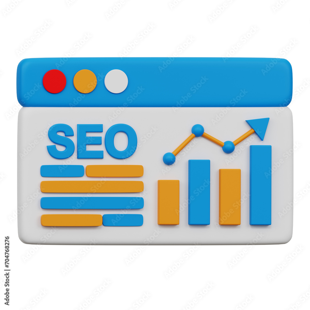 SEO chart growth 3D Icon SEO chart growth 3D Icon