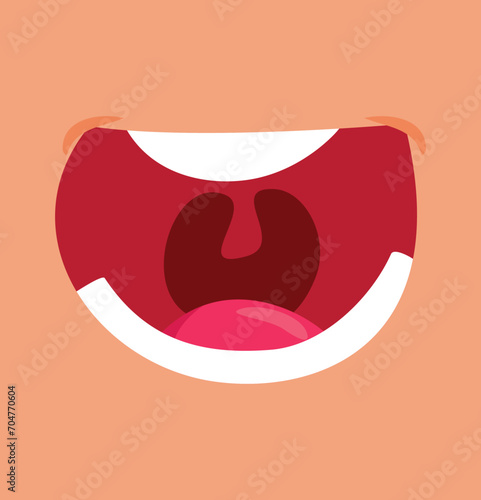 Open Mouth Speaking Vector Cartoon Illustration Design. Funny comical mouth talking and laughing out loud 
