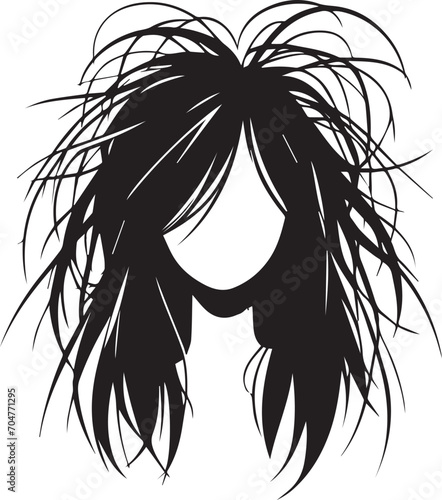 Cute Girl with disheveled hair Vector