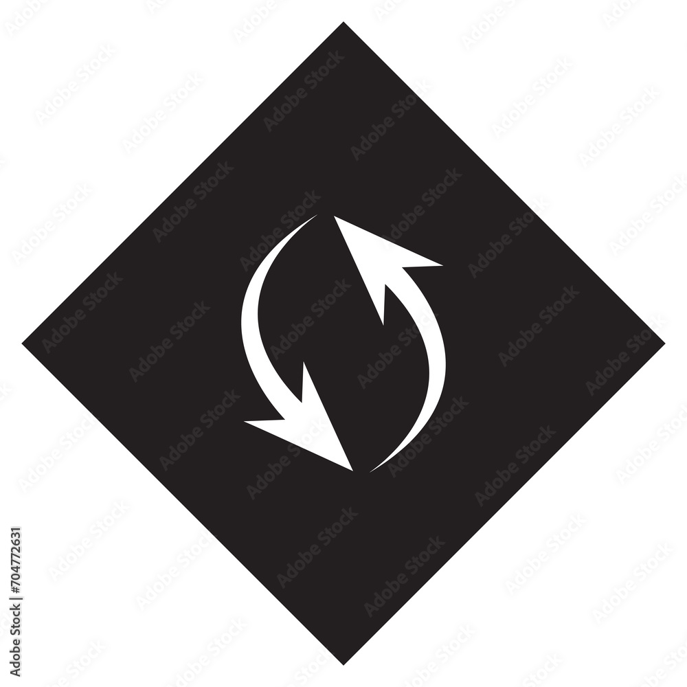 Repeat icon vector. Refresh logo design. Reload arrow vector icon illustration in rhombus isolated on white background Repeat icon vector. Refresh logo design. Reload arrow vector icon illustration in rhombus isolated on white background