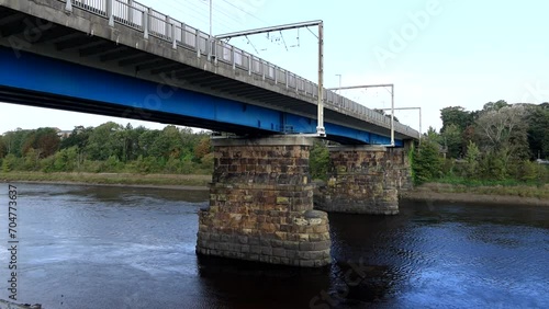 Carlisle Bridge railway bridge across the river lune photo