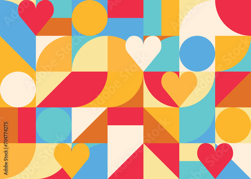 abstract geometric background pattern design illustration. Valentine day falling inlove