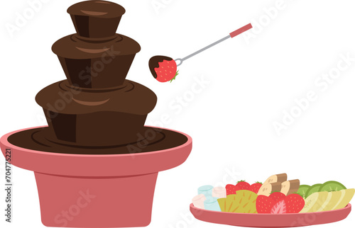 チョコレートフォンデュとフルーツの盛り合わせセット