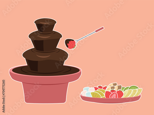 チョコレートフォンデュとフルーツの盛り合わせセット