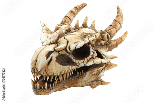 highly detailed sculpture of a dragon’s skull