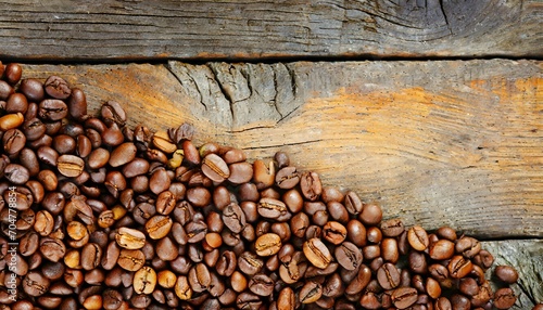 Best-selling specialty coffee beans on rustic Brown wood background