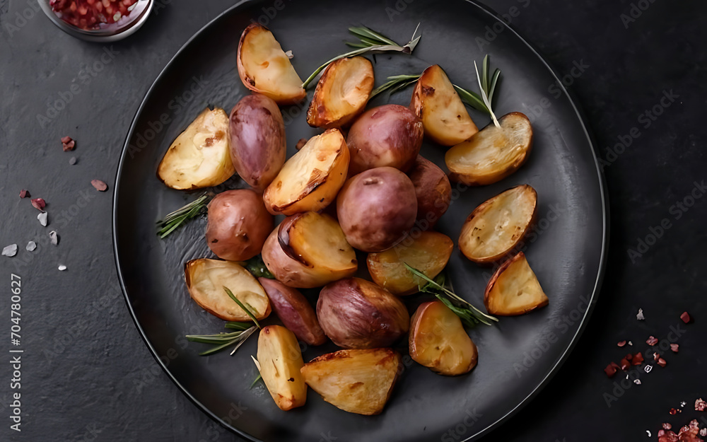 Capture the essence of Roasted Potatoes in a mouthwatering food photography shot Capture the essence of Roasted Potatoes in a mouthwatering food photography shot
