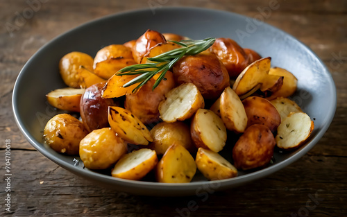 Capture the essence of Roasted Potatoes in a mouthwatering food photography shot