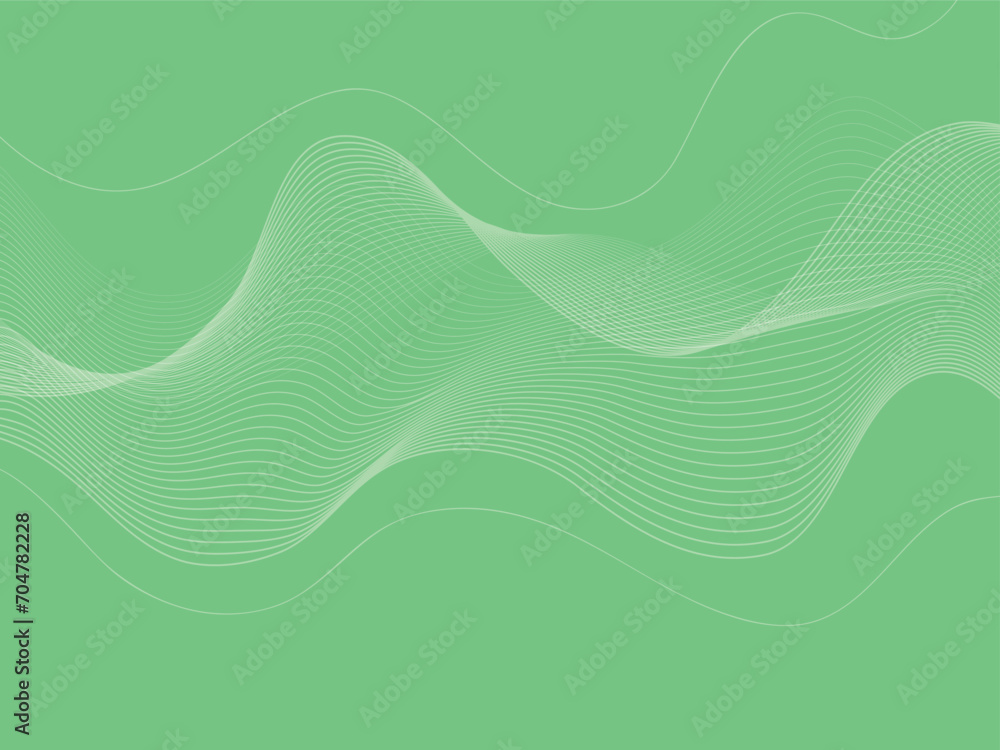 Abstract background templates waving lines circles with green color