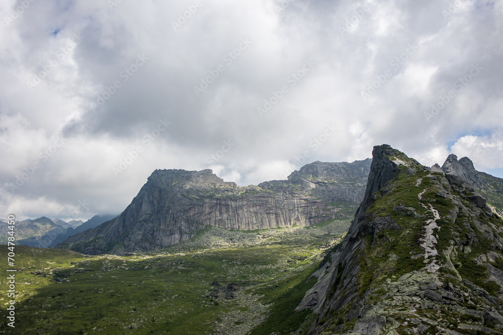 Fototapeta premium Ergaki natural park, view of the Sleeping Sayan rock