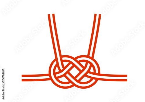 あわび結び、あわじ結び水引のベクターイラスト
