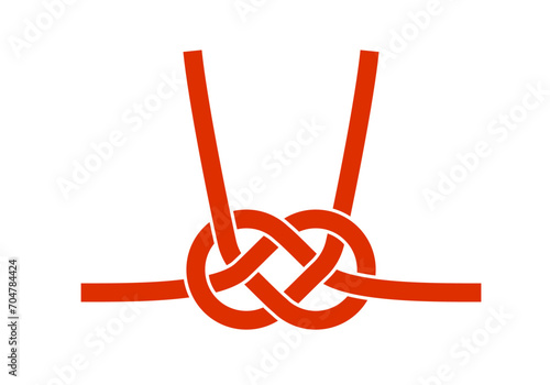 あわび結び、あわじ結び水引のベクターイラスト
