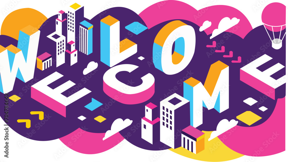 Welcome to the Neon City: A Vibrant Isometric Illustration