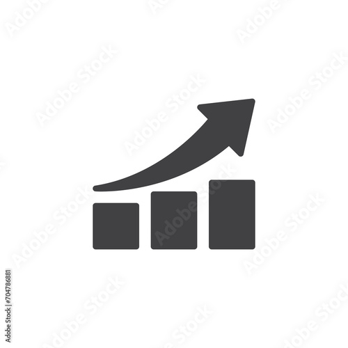 Arrow chart moving upwards vector icon