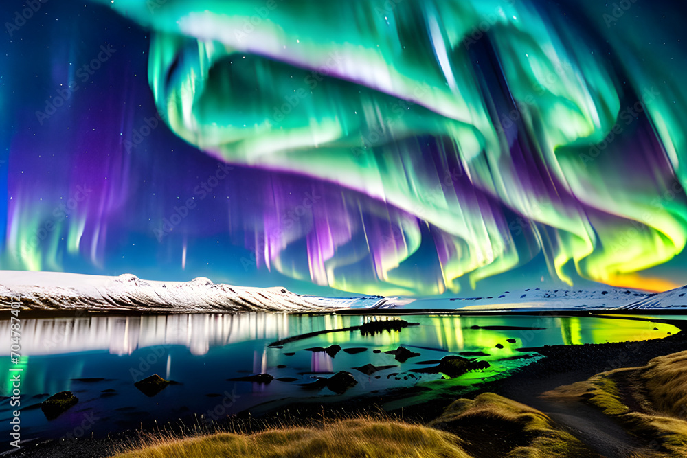 Iceland Northern Lights(2), Generative AI