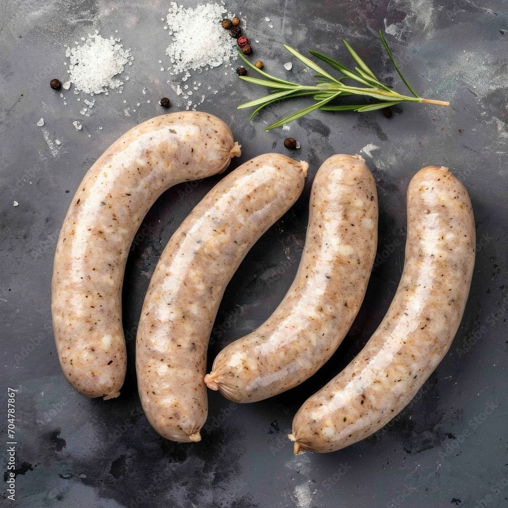 German Bratwurst Sausages, Brats are made from pork, veal and sometimes