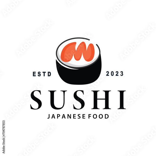 Sushi logo simple design sushi japanese food icon template product japanese cuisine