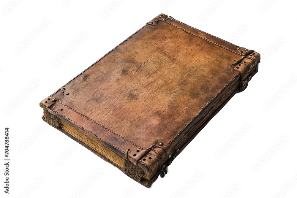 old leather-bound book with a richly textured cover old leather-bound book with a richly textured cover