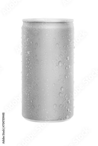 375ml of Energy drink can with condensation mockup template with isolated on grey background.