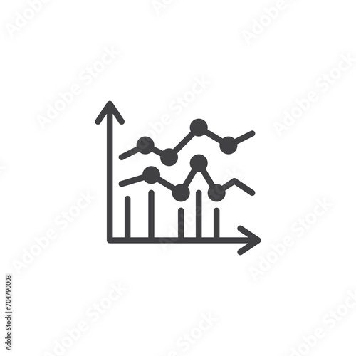 Graph tracking changes vector icon
