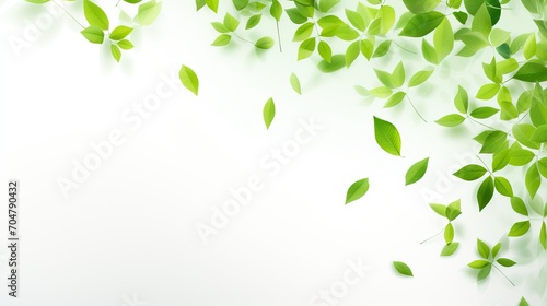 Fresh green leaves spring background with copy space, Illustration, Fresh green leaves on natural background, wallpaper