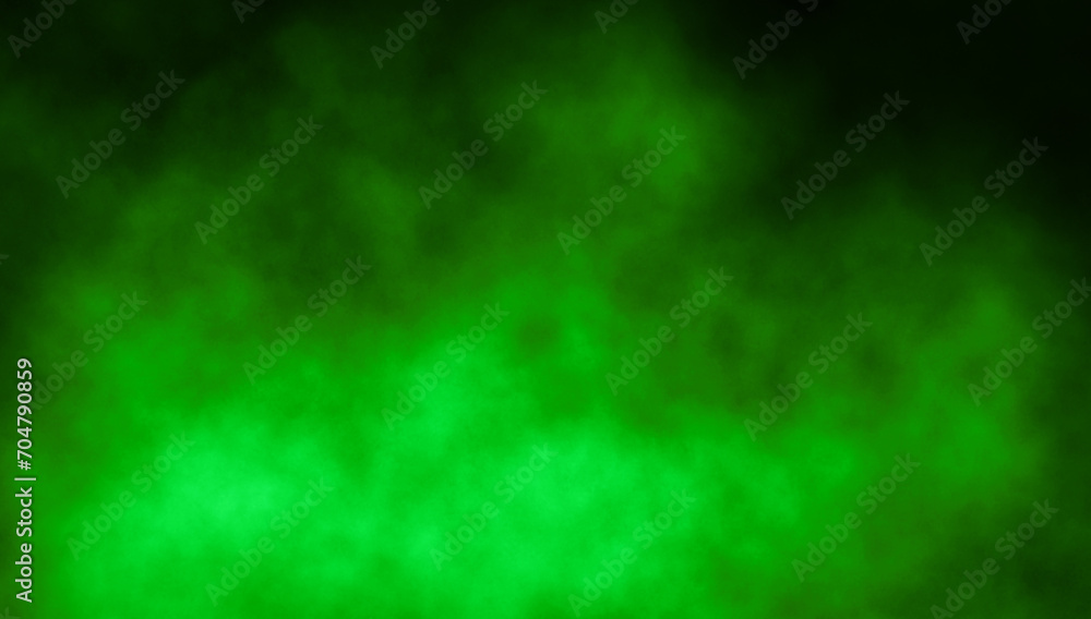 Abstract green smoke misty fog on isolated black background. Texture overlays. Paranormal mystic smoke, clouds for movie scenes.