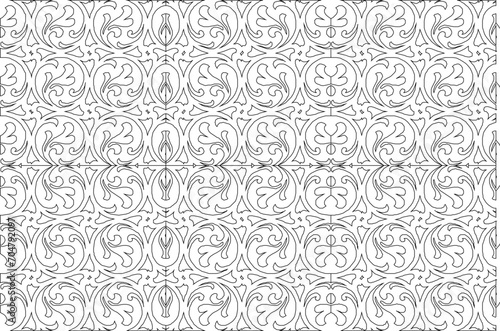 Vector sketch illustration of modern floral natural minimalist traditional ethnic batik background pattern design