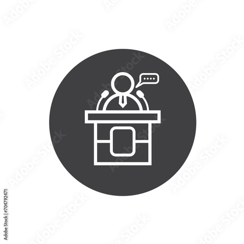 black public speaking icon vector element design template