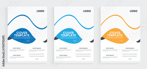 A4 annual report book cover design. Corporate brand identity advertising print one-sided brochure. Marketing flyers, journal, and business report layout.
