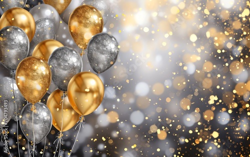 gold and silver balloons