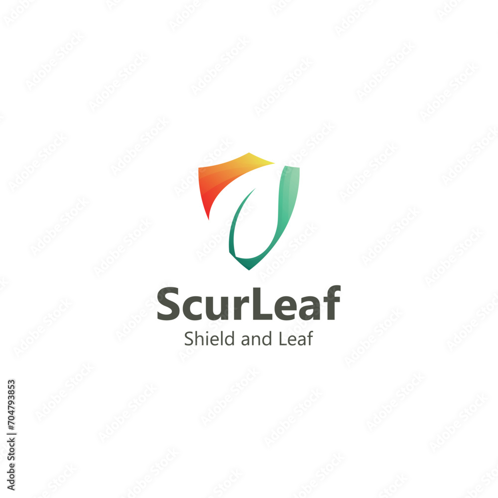 Shield and Leaf Logo Gradient Shield and Leaf Logo Gradient
