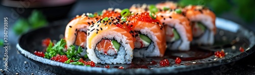 Sushi board photo