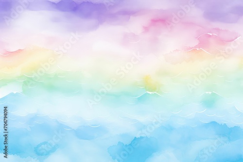 Abstract Marine Art: Colorful Watercolor Seascape