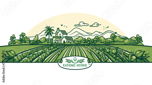 agriculture in a vector scene featuring eco-friendly farming methods, organic cultivation, and conservation efforts. 