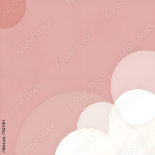 The background is white and pink with small patterns. A little, minimalist style. (ID: 704794814)