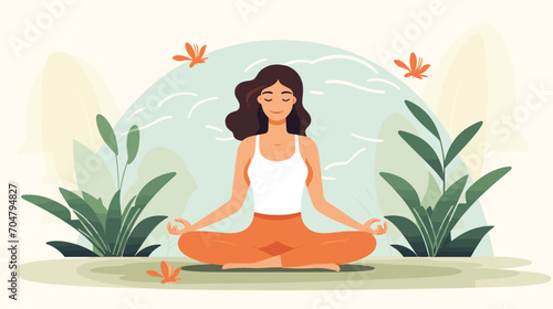integration of yoga into daily life with a vector art piece showcasing individuals practicing yoga in natural settings, at home, or in urban environments. 