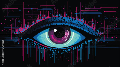 artificial intelligence with a vector art piece that visualizes the potential risks and consequences associated with poorly designed or malicious AI systems. 