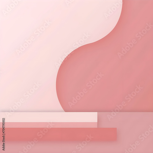 The background is white and pink with small patterns. A little, minimalist style. (ID: 704795002)