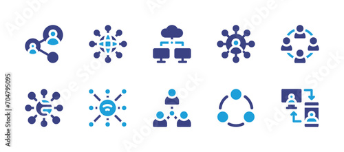 Connect icon set. Duotone color. Vector illustration. Containing link, cloud, connection, networking, internet, connected, share, wifi.