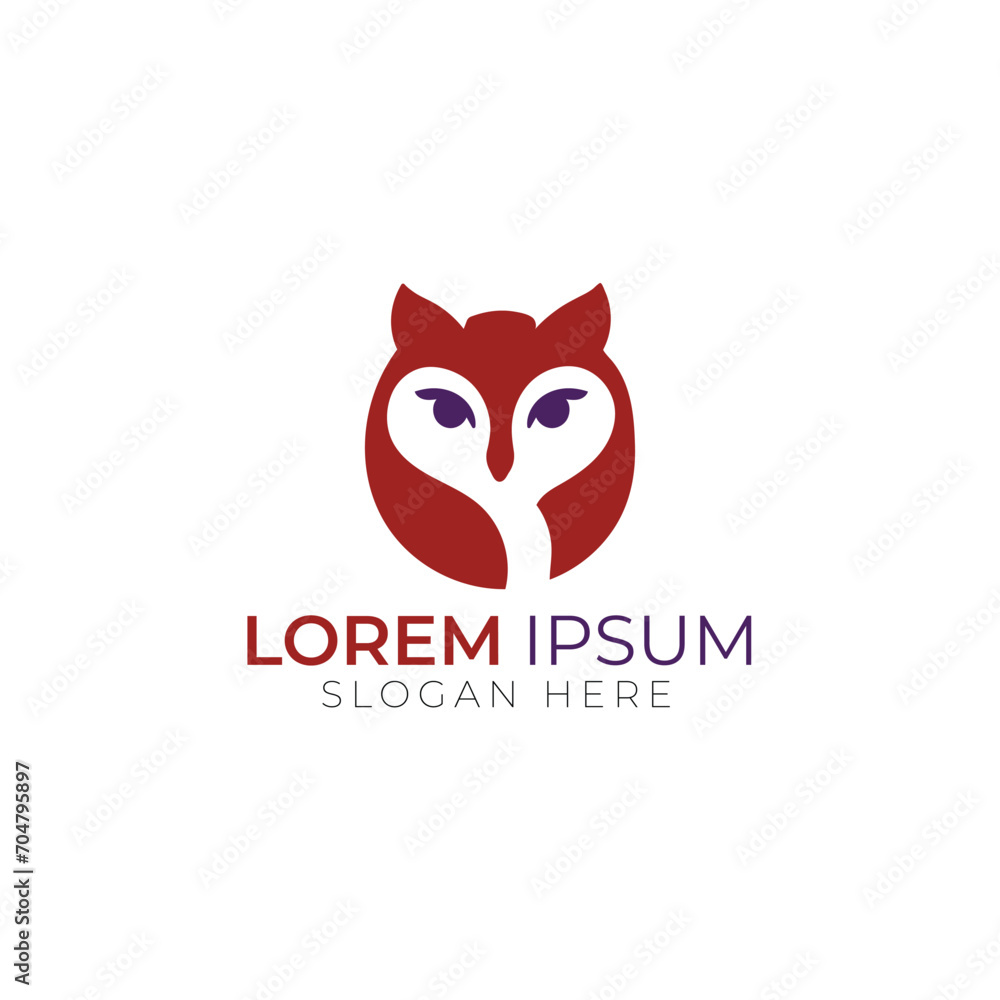 owl illustration, owl logo design, vector