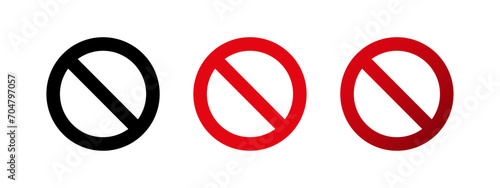 Ban sign isolated. vector banned symbol. photo
