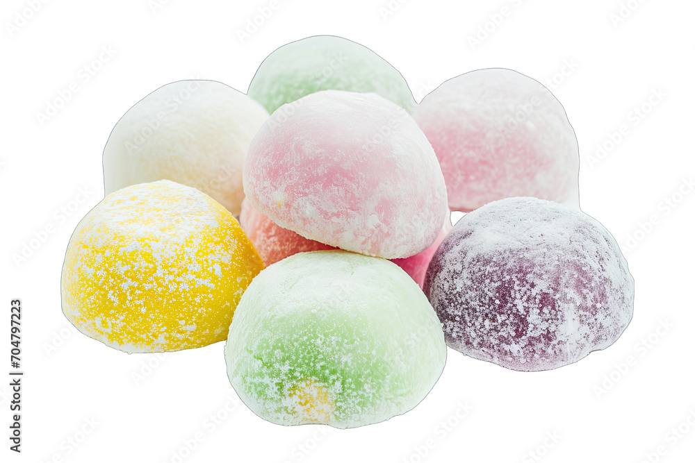 Mochi cakes isolated on white background Mochi cakes isolated on white background