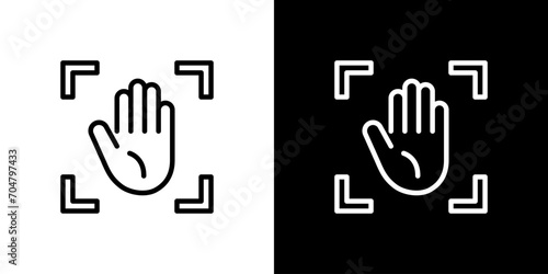 シンプルな手のひら静脈認証アイコン
