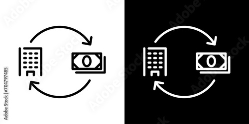 シンプルなビルと資産のアイコン